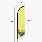 feather angled flag size